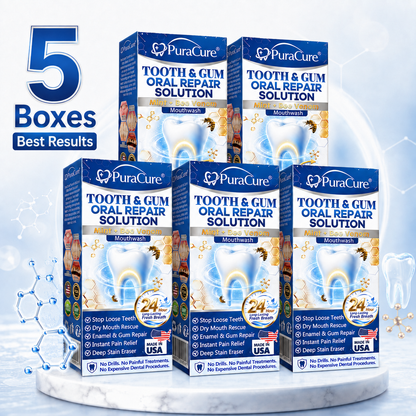 🦷 US Official Store | PuraCure® Tooth & Gum Oral Repair Solution | Powered by Bee Venom Peptides × Collagen × Postbiotics × Beta-Glucanase to Fight Plaque, Tartar, Tooth Pain, Bad Breath & Weak Teeth