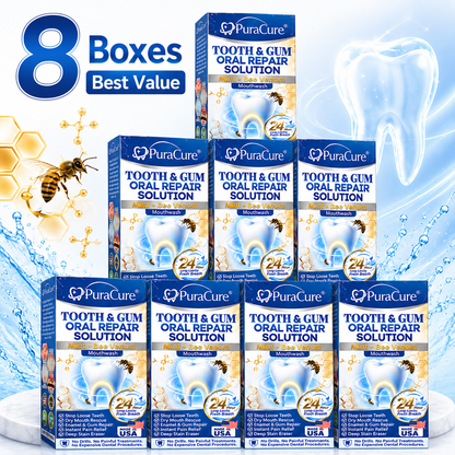 🦷 US Official Store | PuraCure® Tooth & Gum Oral Repair Solution | Powered by Bee Venom Peptides × Collagen × Postbiotics × Beta-Glucanase to Fight Plaque, Tartar, Tooth Pain, Bad Breath & Weak Teeth